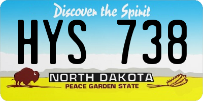 ND license plate HYS738