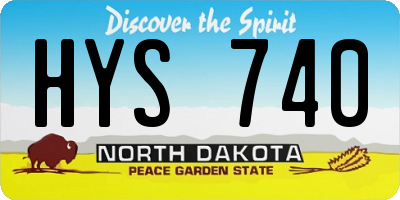 ND license plate HYS740
