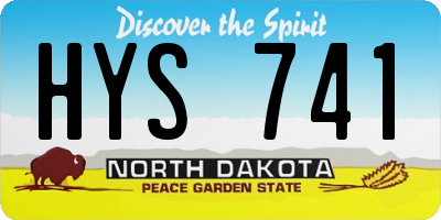 ND license plate HYS741