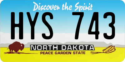 ND license plate HYS743