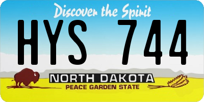 ND license plate HYS744