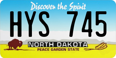 ND license plate HYS745