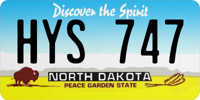 ND license plate HYS747