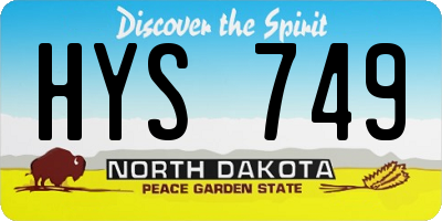 ND license plate HYS749