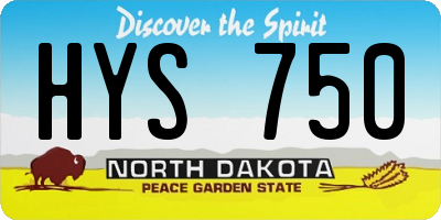 ND license plate HYS750