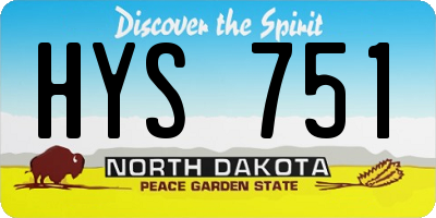 ND license plate HYS751