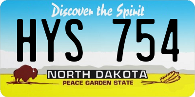 ND license plate HYS754