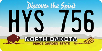 ND license plate HYS756