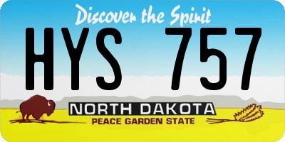 ND license plate HYS757