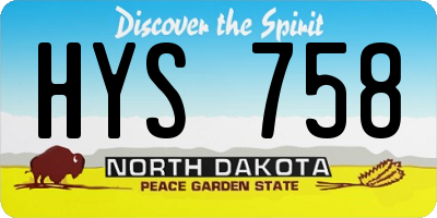 ND license plate HYS758