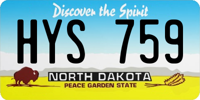 ND license plate HYS759
