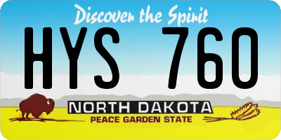ND license plate HYS760