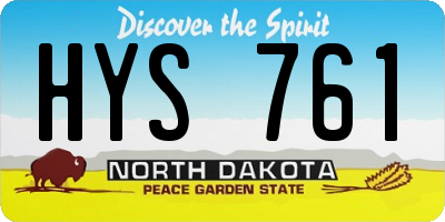 ND license plate HYS761