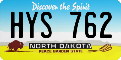 ND license plate HYS762