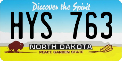 ND license plate HYS763