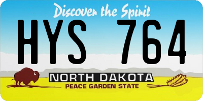 ND license plate HYS764