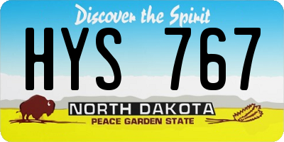 ND license plate HYS767