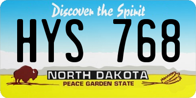 ND license plate HYS768