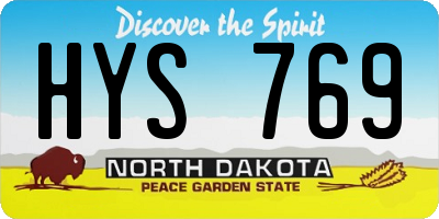ND license plate HYS769