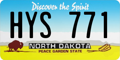 ND license plate HYS771