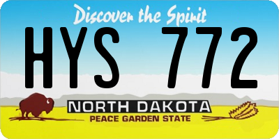 ND license plate HYS772
