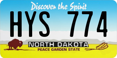 ND license plate HYS774
