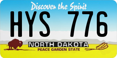 ND license plate HYS776