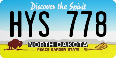 ND license plate HYS778