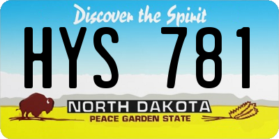 ND license plate HYS781