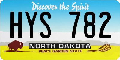 ND license plate HYS782