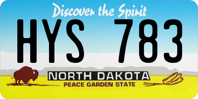 ND license plate HYS783