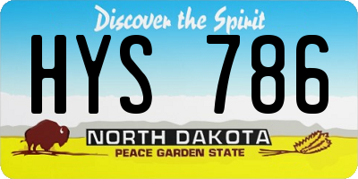 ND license plate HYS786