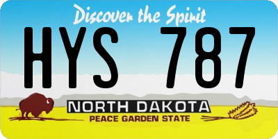ND license plate HYS787