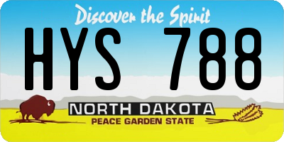 ND license plate HYS788