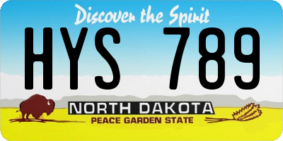 ND license plate HYS789