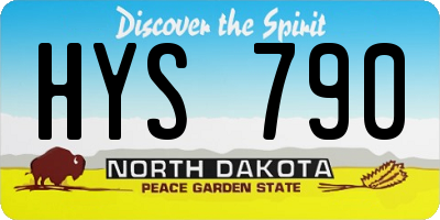 ND license plate HYS790