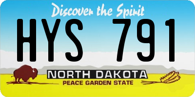 ND license plate HYS791