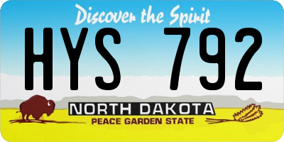 ND license plate HYS792