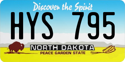 ND license plate HYS795