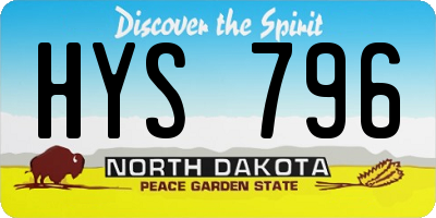 ND license plate HYS796