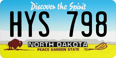ND license plate HYS798