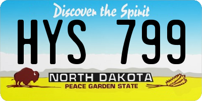 ND license plate HYS799