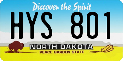 ND license plate HYS801