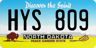 ND license plate HYS809