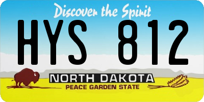 ND license plate HYS812