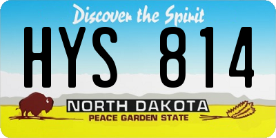 ND license plate HYS814