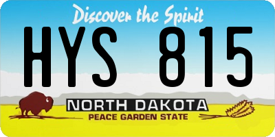 ND license plate HYS815