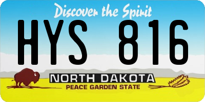 ND license plate HYS816
