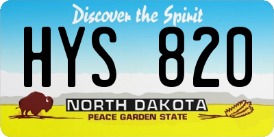 ND license plate HYS820