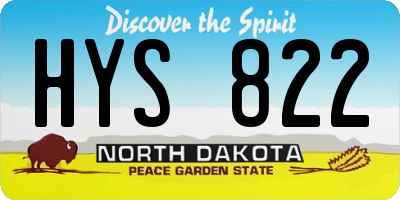 ND license plate HYS822